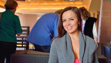 Seductive hottie Aubrey Addison in lingerie shows big titties and spreads her legs 